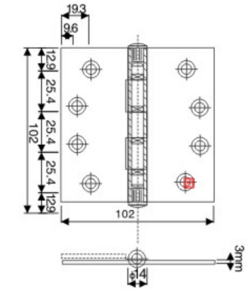 4 ball bearings security hinge 2