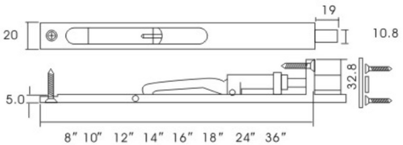 stainless steel flush bolt 2